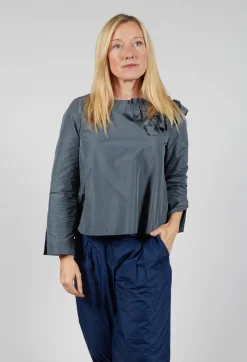 Hindahl u0026 Skudelny Shirts & Blouses^Light Taffeta Shirt with Ruffles in Oliv