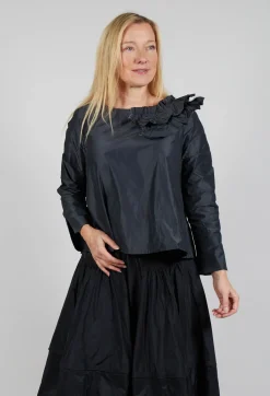 Hindahl u0026 Skudelny Shirts & Blouses^Light Taffeta Shirt with Ruffles in Anthra