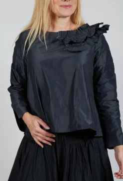 Hindahl u0026 Skudelny Shirts & Blouses^Light Taffeta Shirt with Ruffles in Anthra