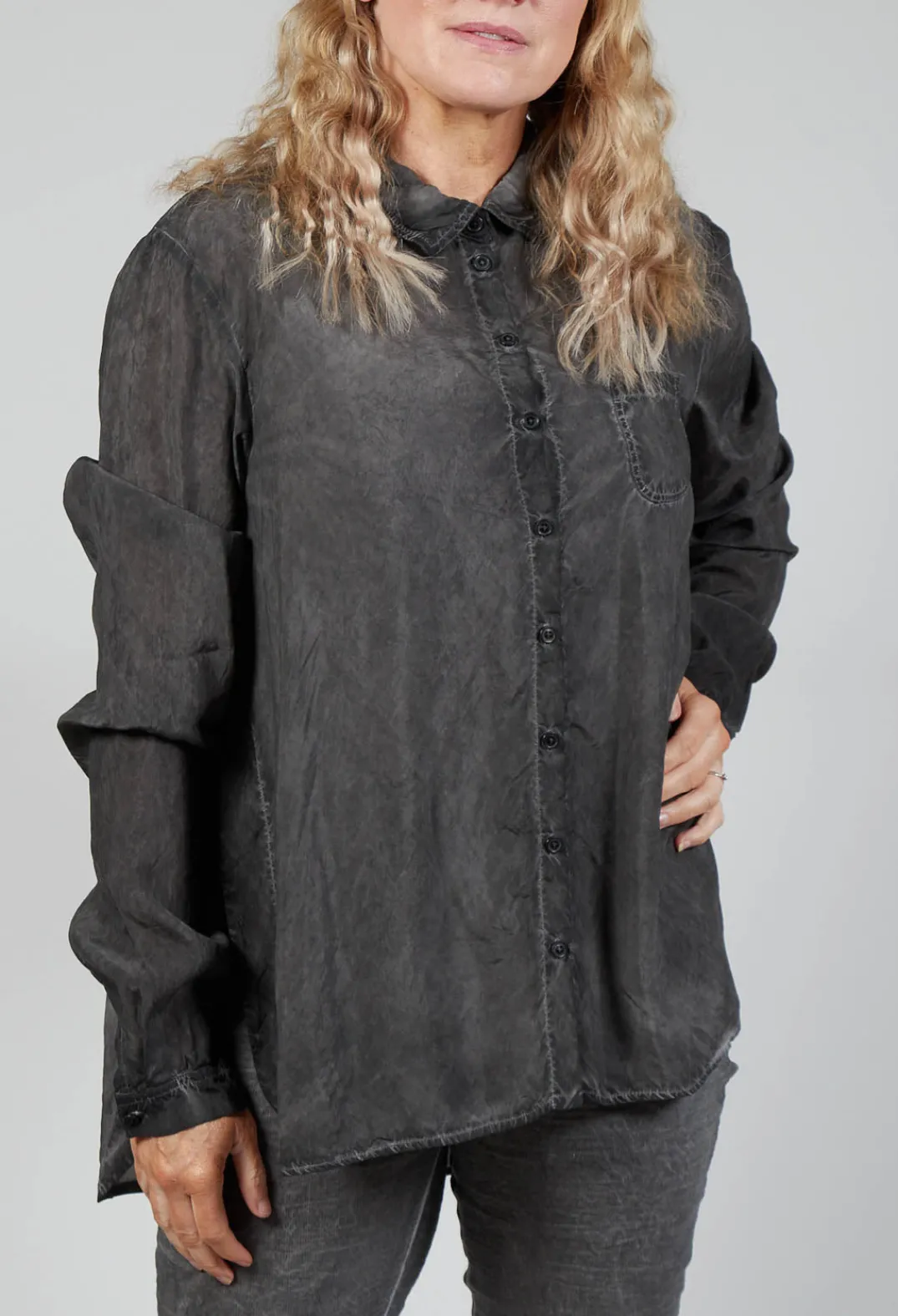 Rundholz Mainline Shirts & Blouses^Lightweight Blouse in Coal Cloud