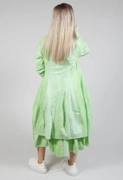 Rundholz Black Label Coats^Lightweight Coat with Tulip Hem in Placed Lime Print
