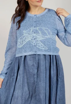Rundholz Black Label Cardigans^Lightweight Cropped Cardigan in Navy Cloud Print