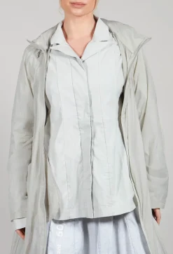 Rundholz Black Label Coats^Lightweight Longline Coat with Zip in Grey