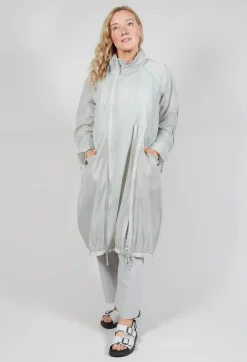 Rundholz Black Label Coats^Lightweight Longline Coat with Zip in Grey
