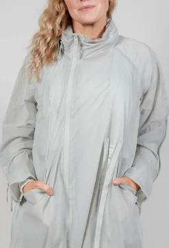 Rundholz Black Label Coats^Lightweight Longline Coat with Zip in Grey