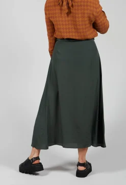 Niù Skirts^Lightweight Pleated Skirt with Sash in Mirto
