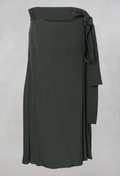 Niù Skirts^Lightweight Pleated Skirt with Sash in Mirto