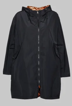 Nijii Coats^Lightweight Raincoat in Navy with Bronze Lining