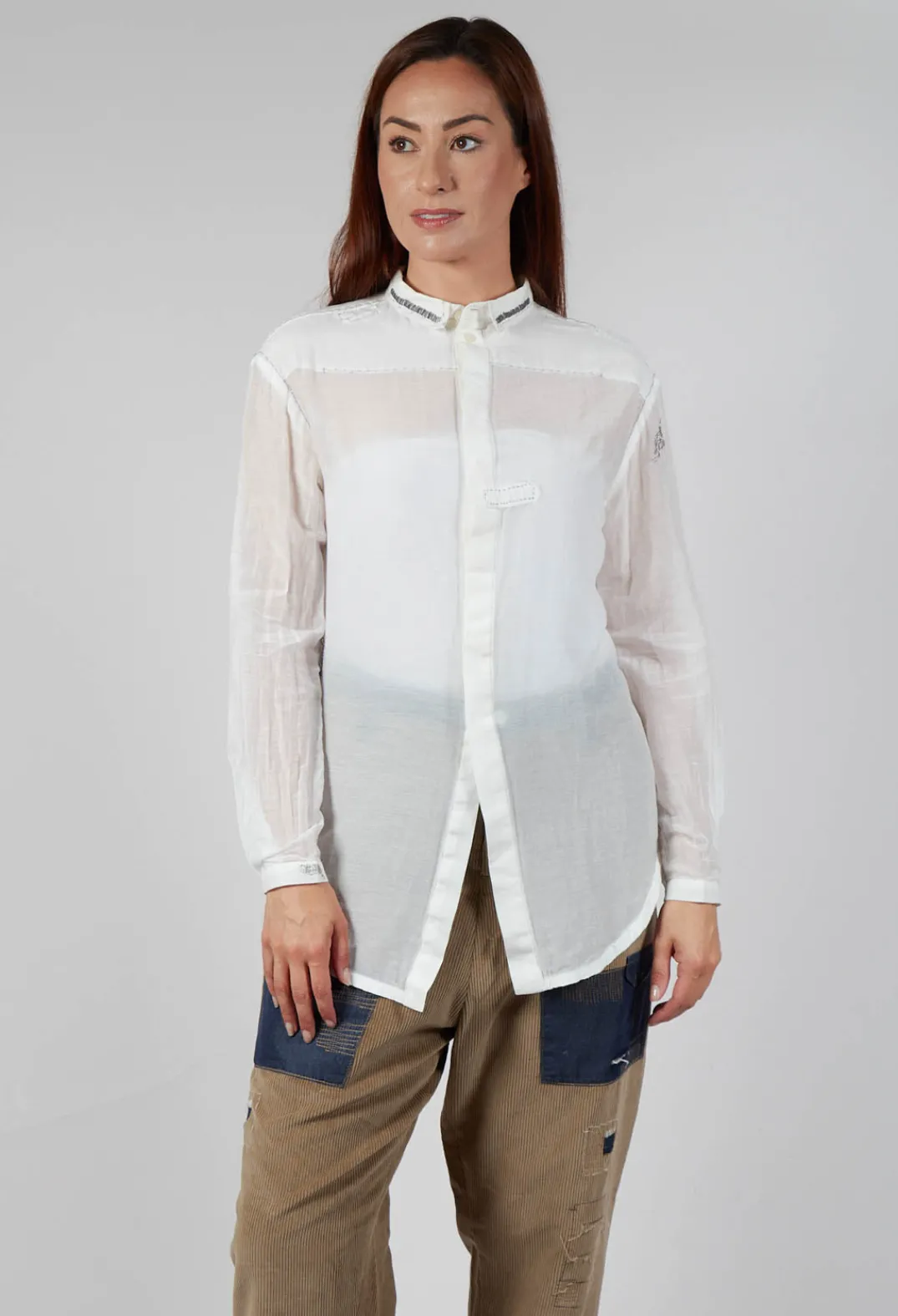 Umit Unal Shirts & Blouses^Lightweight Shirt with Stitch Detail in White