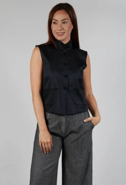 Les Filles d'Ailleurs Tops^Lightweight Waistcoat in Black
