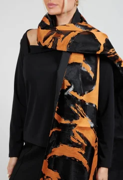 Xenia Design Scarves^Limb Scarf in Orange and Black