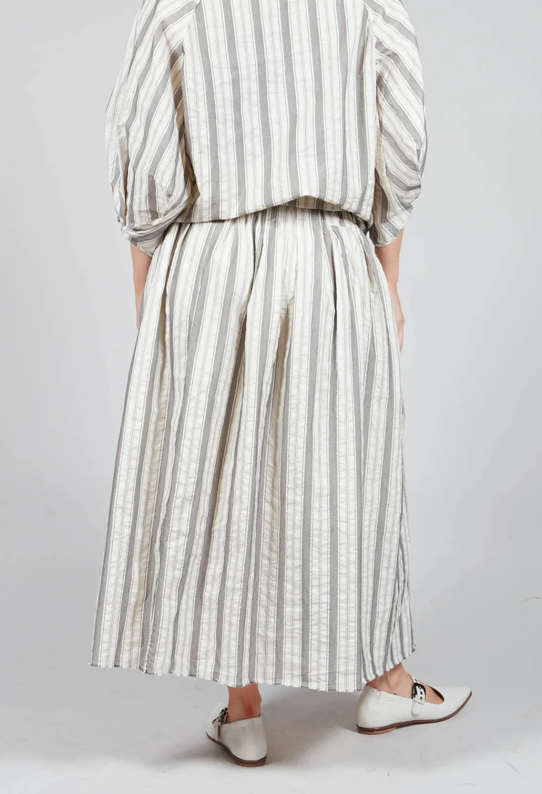 Aequamente Skirts^Lined Long Skirt in Stripe
