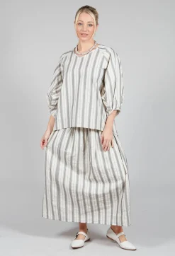 Aequamente Skirts^Lined Long Skirt in Stripe