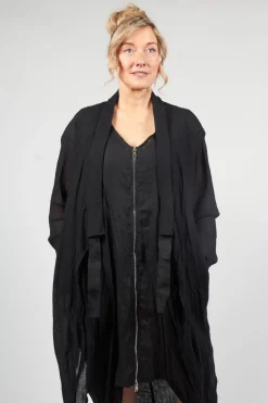 La Haine Jackets^Linen Blend Lightweight Jacket in Nero