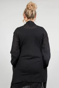 La Haine Jackets^Linen Blend Lightweight Jacket in Nero