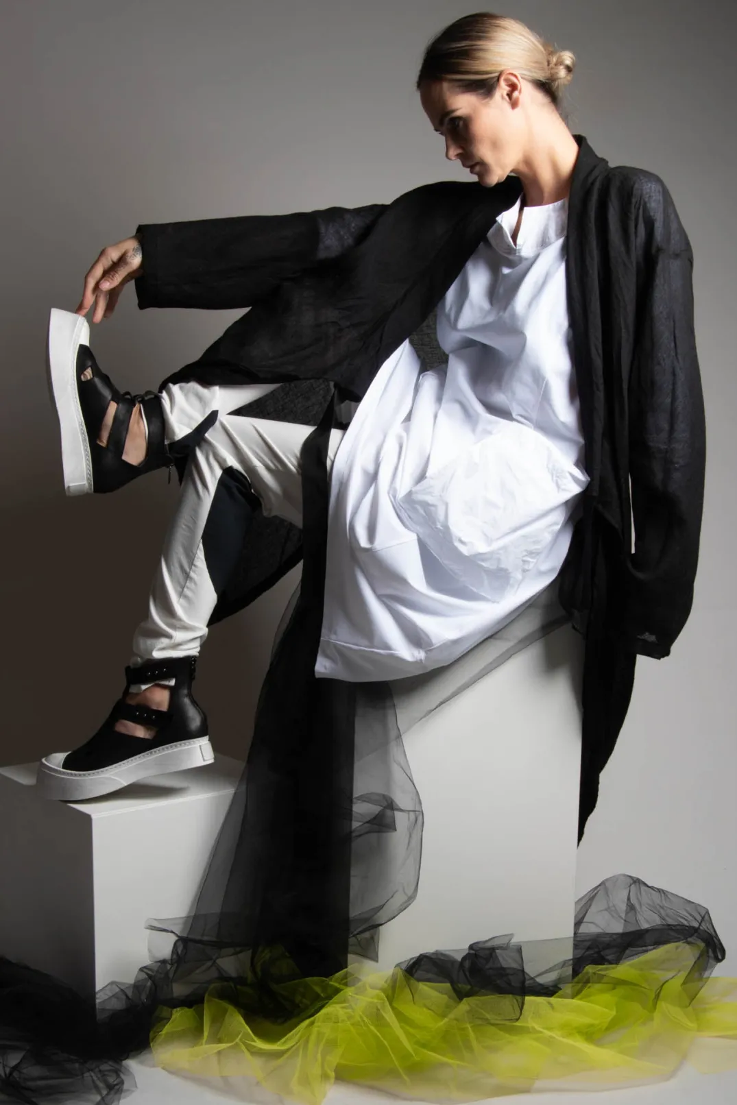 La Haine Jackets^Linen Blend Lightweight Jacket in Nero