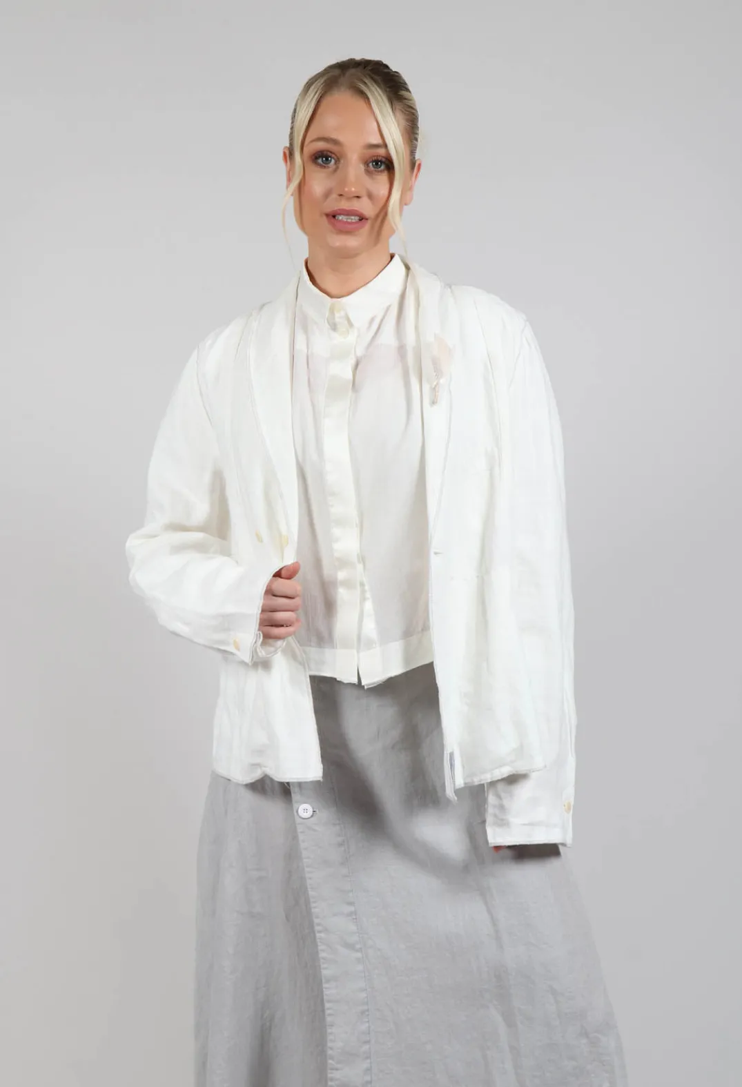 Umit Unal Jackets^Linen Jacket in Original Cream