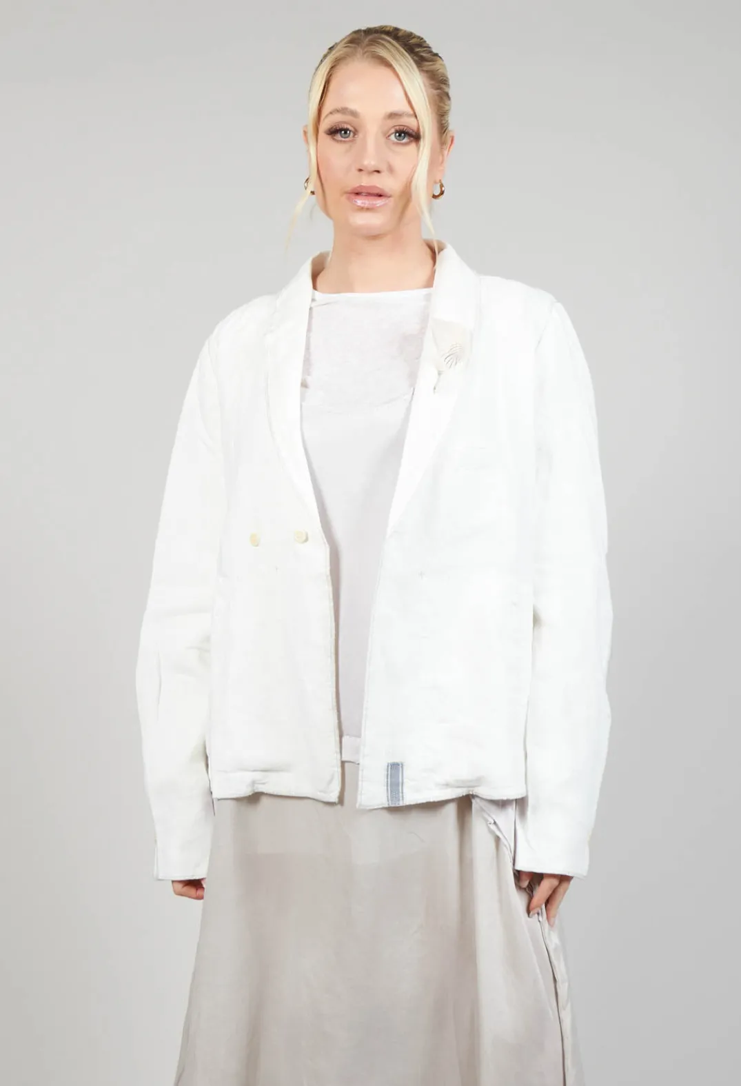 Umit Unal Jackets^Linen Jacket in Original Cream