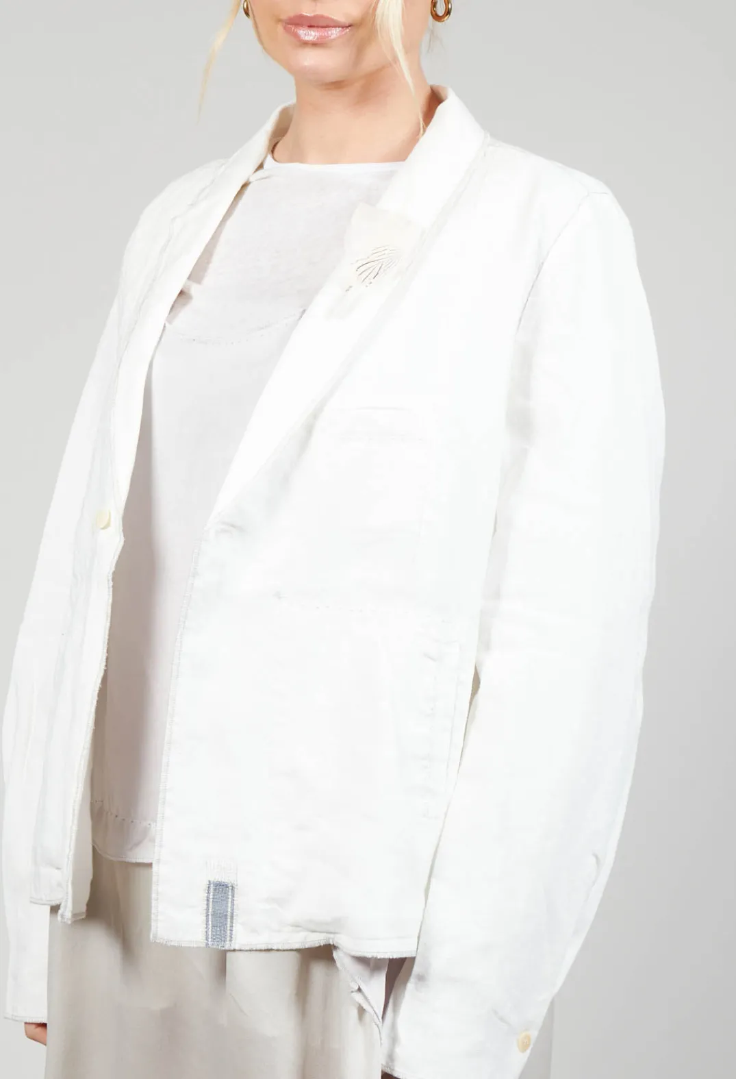 Umit Unal Jackets^Linen Jacket in Original Cream
