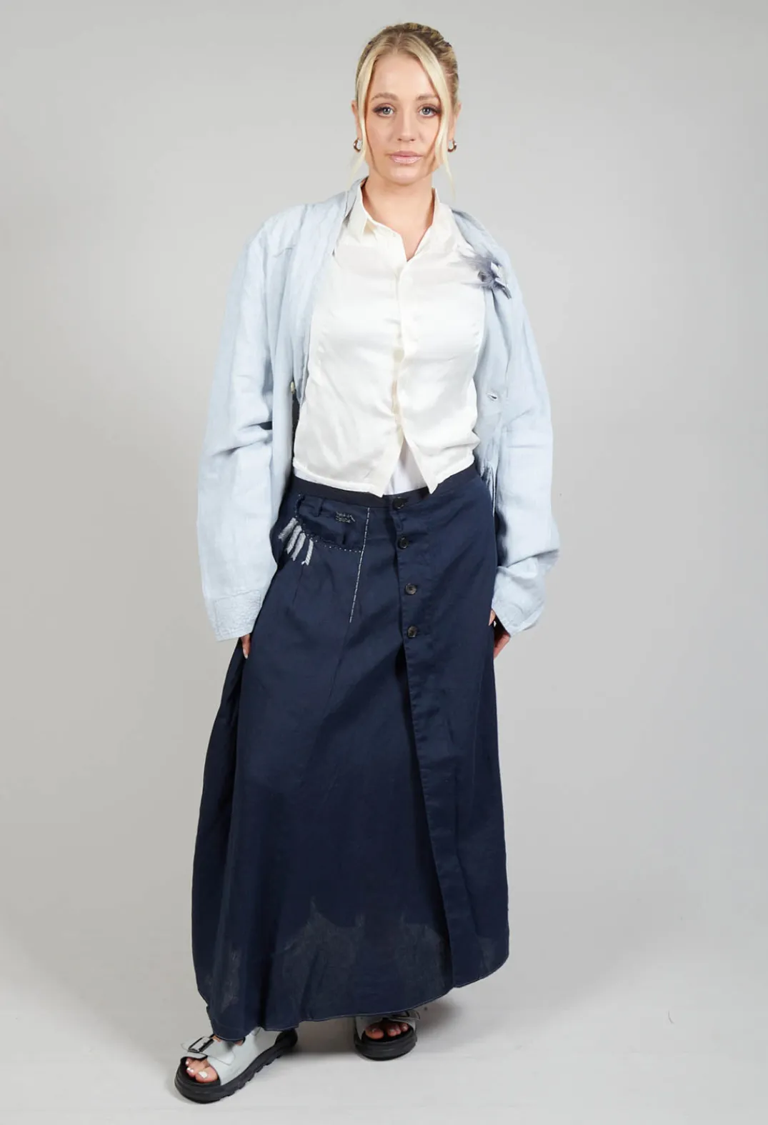 Umit Unal Skirts^Linen Skirt in Navy