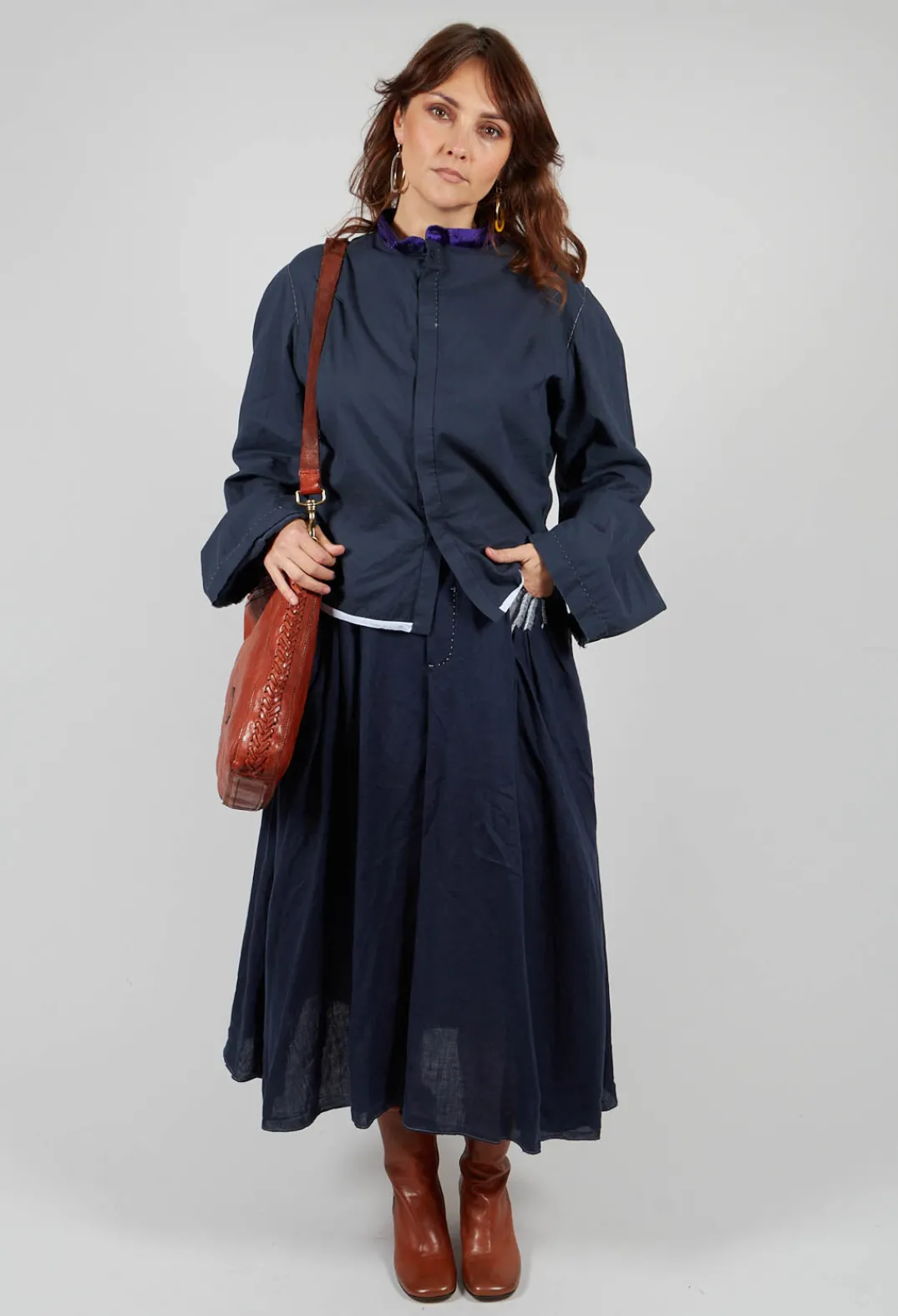 Umit Unal Skirts^Linen Skirt in Navy