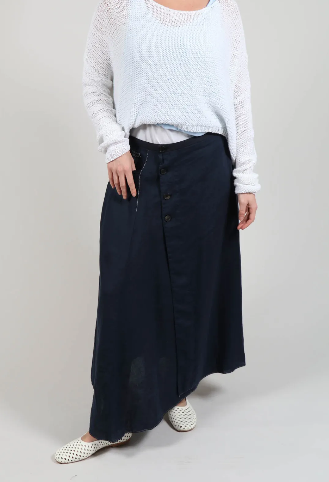 Umit Unal Skirts^Linen Skirt in Navy