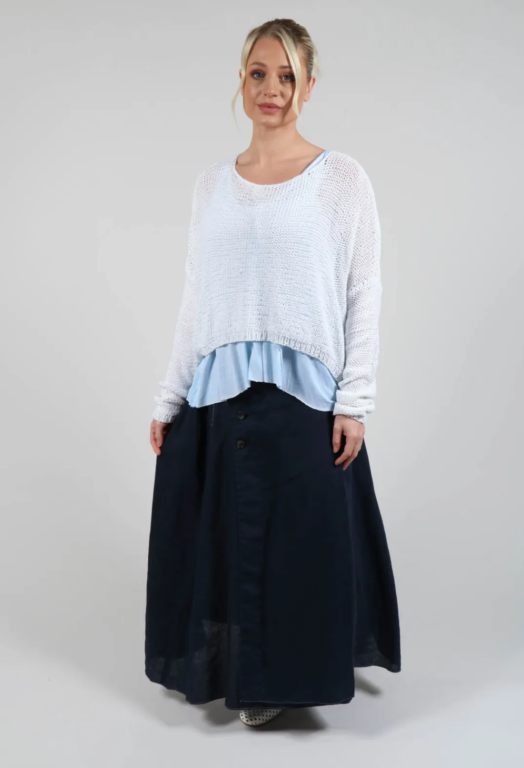 Umit Unal Skirts^Linen Skirt in Navy