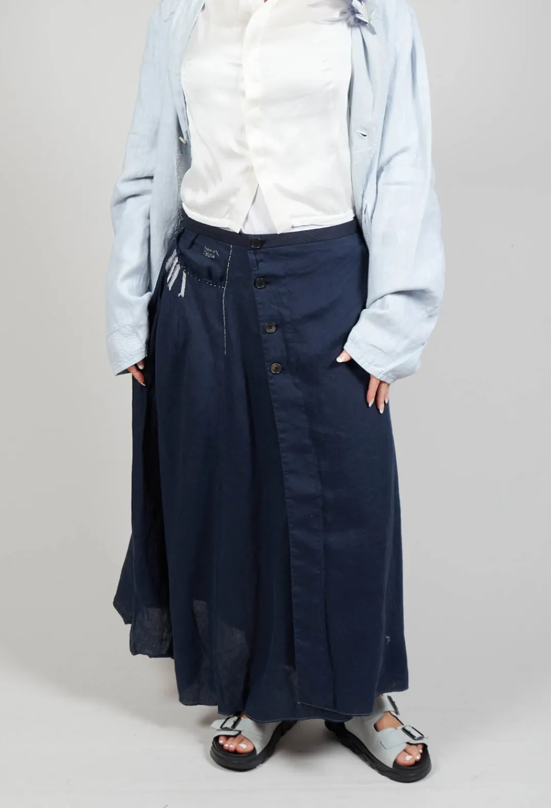 Umit Unal Skirts^Linen Skirt in Navy