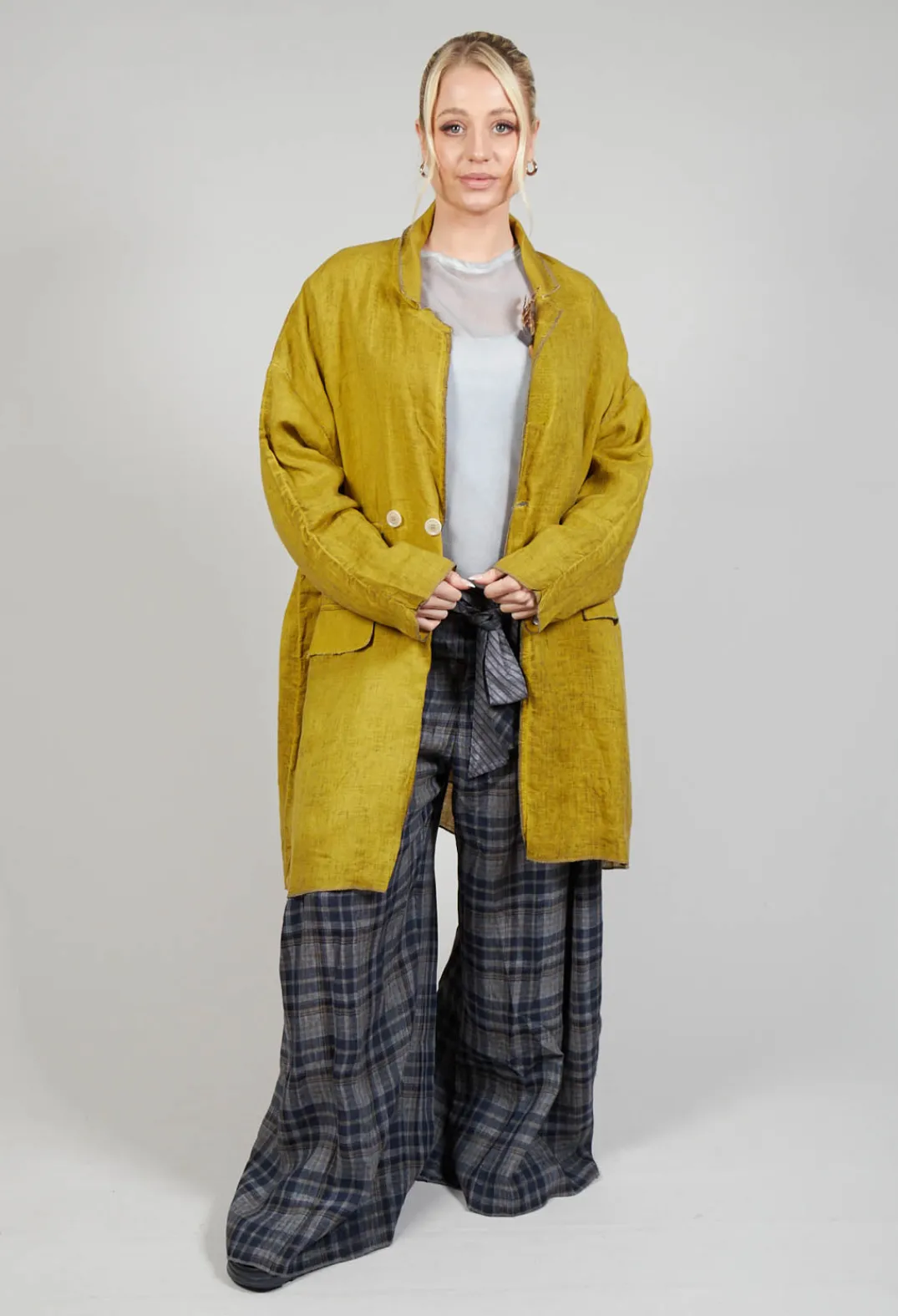 Umit Unal Coats^Linen Trench Coat in Original Mustard