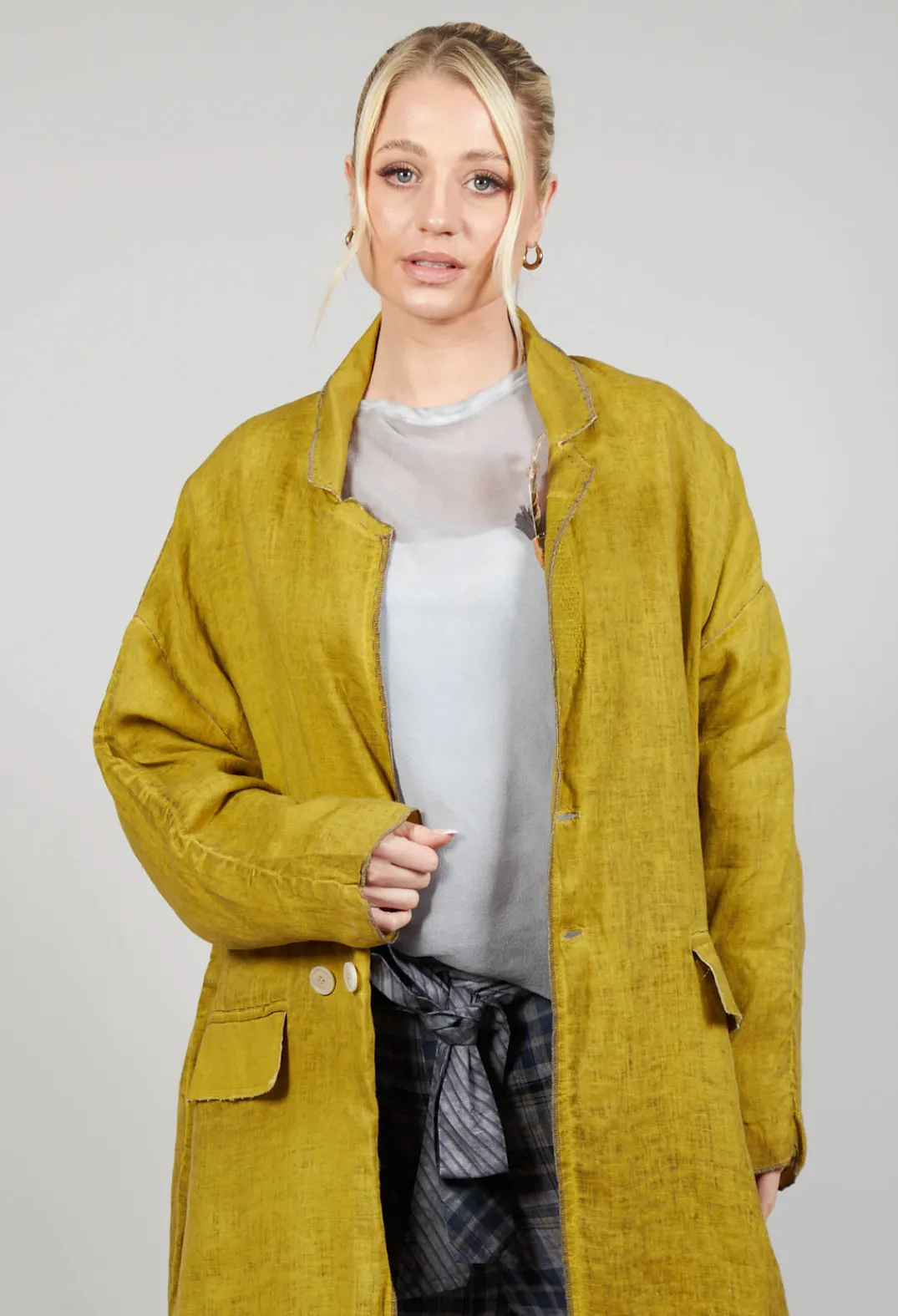 Umit Unal Coats^Linen Trench Coat in Original Mustard