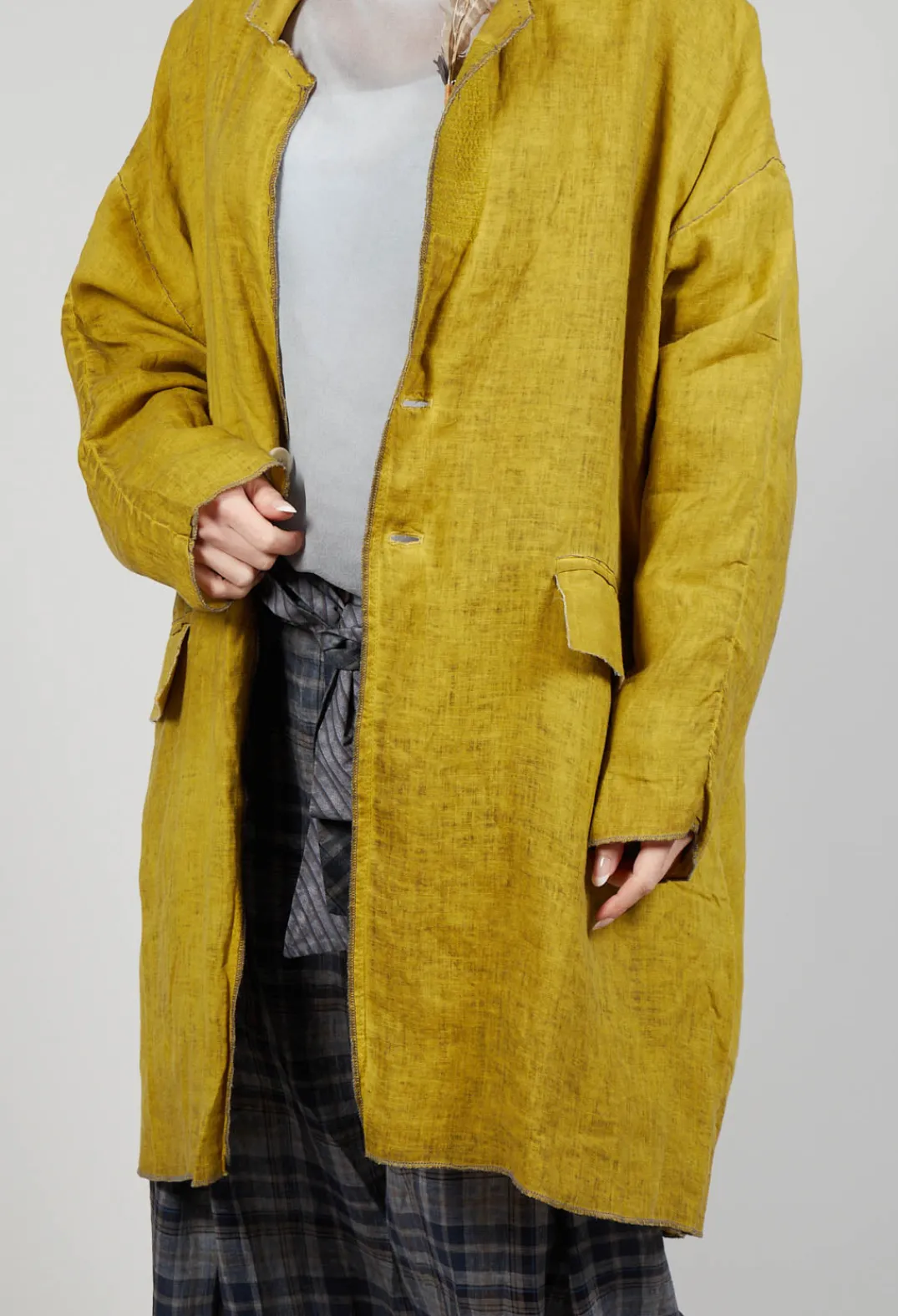 Umit Unal Coats^Linen Trench Coat in Original Mustard