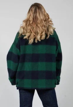Beatrice B Coats^London Wool Check Jacket in Blue and Green