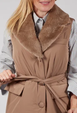 Dom Goor Coats^Long Belted Gilet in Amber