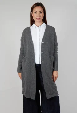 M J Watson Cardigans^Long Cardigan in Grey