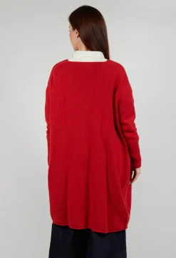 M J Watson Cardigans^Long Cardigan in Tomato
