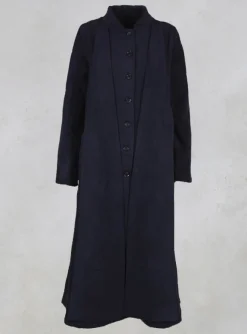 Les Filles d'Ailleurs Coats^Long Coat with Attached Ties in Blue