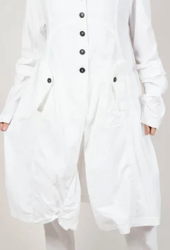 Rundholz Dip Coats^Long Coat with Half-Button Fastening in Semi Bleach