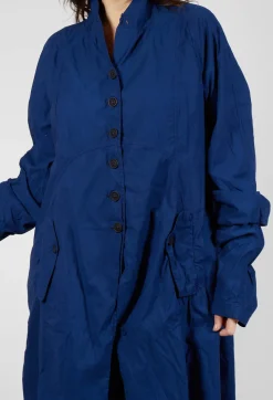 Rundholz Dip Coats^Long Coat with Half-Button Fastening in Ocean