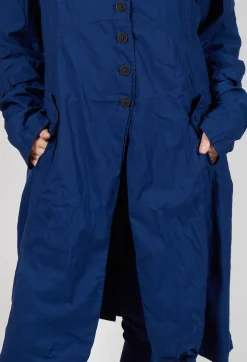 Rundholz Dip Coats^Long Coat with Half-Button Fastening in Ocean