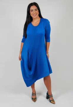 Alquema Dresses^Long Draper Dress in Royal