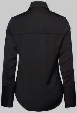 Collectors Club Shirts & Blouses^Long Fitted Shirt in Shiny Black