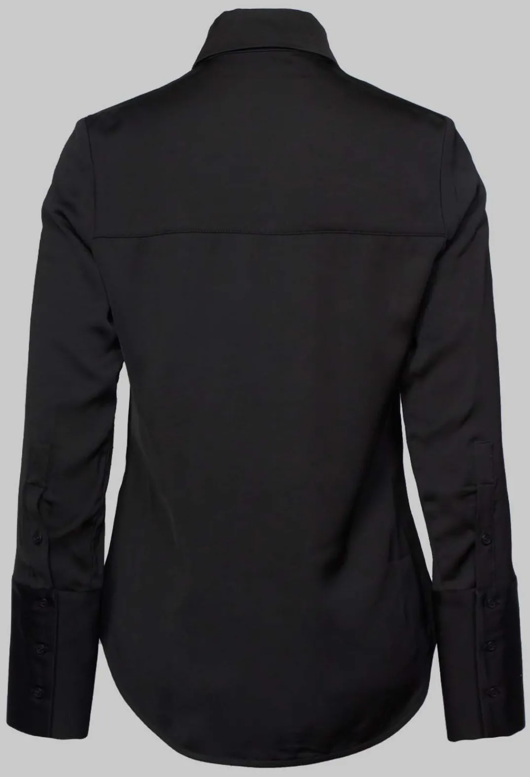 Collectors Club Shirts & Blouses^Long Fitted Shirt in Shiny Black