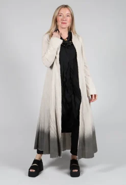 Sanctamuerte Coats^Long Ombre Coat in Cotone Degrade Sand