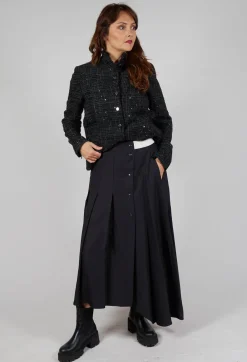 Sarah Pacini Skirts^Long Pleated Skirt in Charcoal