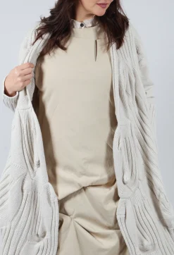 Rundholz Mainline Coats^Long Ribbed Cardigan in Bone Mel