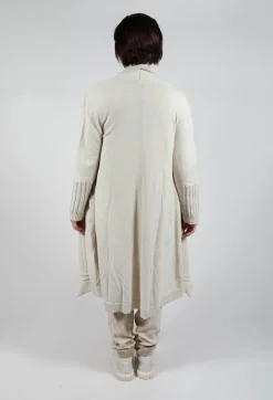 Rundholz Mainline Coats^Long Ribbed Cardigan in Bone Mel
