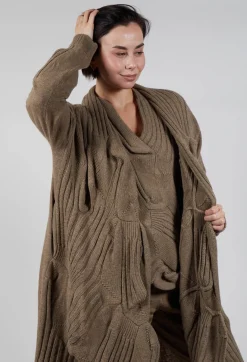 Rundholz Mainline Coats^Long Ribbed Cardigan in Camel Mel