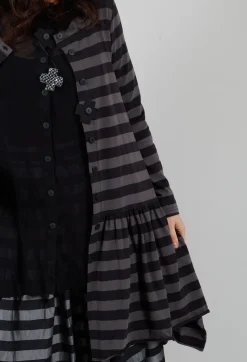 Pluslavie Tops^Long Ribbon Jacket in Stripe