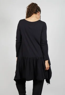 Pluslavie Tops^Long Ribbon Shirt in Black