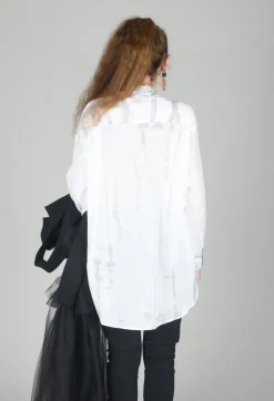 Moyuru Shirts & Blouses^Long Shirt with Print in White
